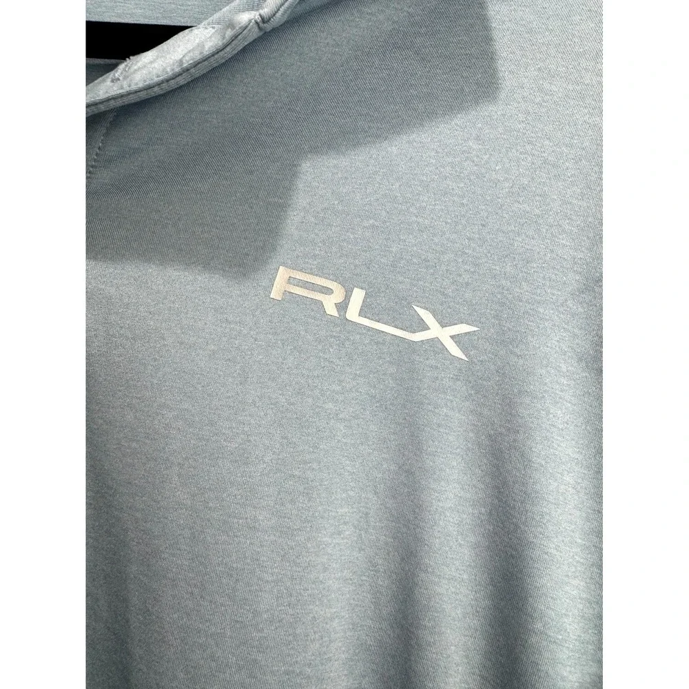 Ralph Lauren RLX Polo Shirt Men's Large Light Blue Short Sleeve Performance Golf